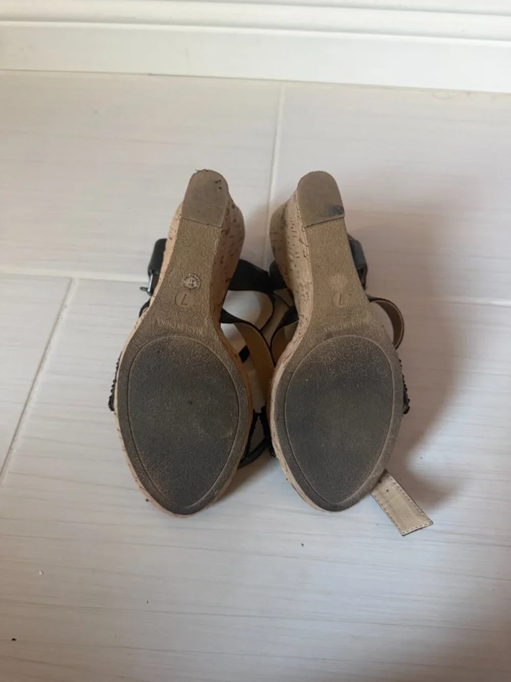 Black Wedge Sandal Heels by Ana A New Approach